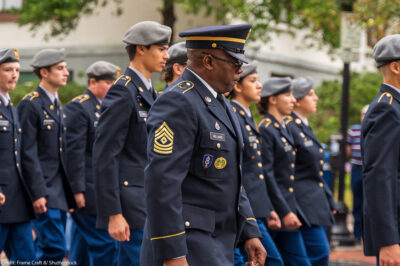 Participants in a Wilmington veterans day parade.