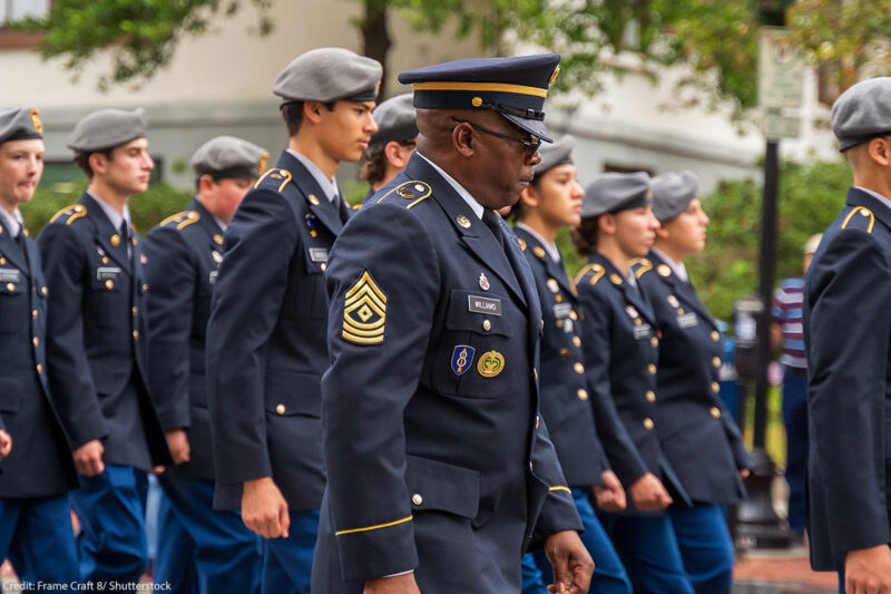 Participants in a Wilmington veterans day parade.