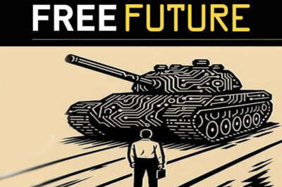 A man standing in front of a tank styled like silicon to represent AI