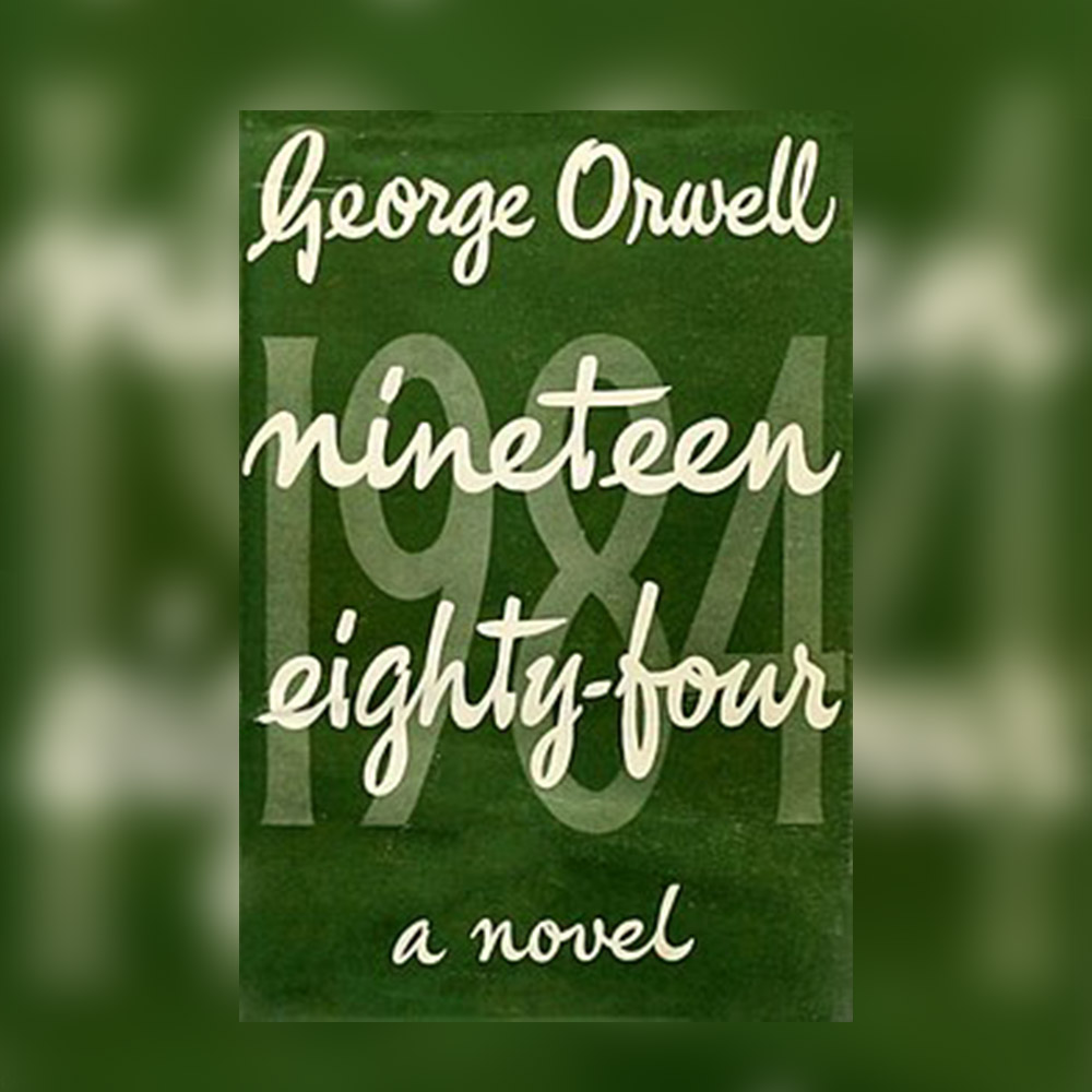 The book cover of "1984" by George Orwell.