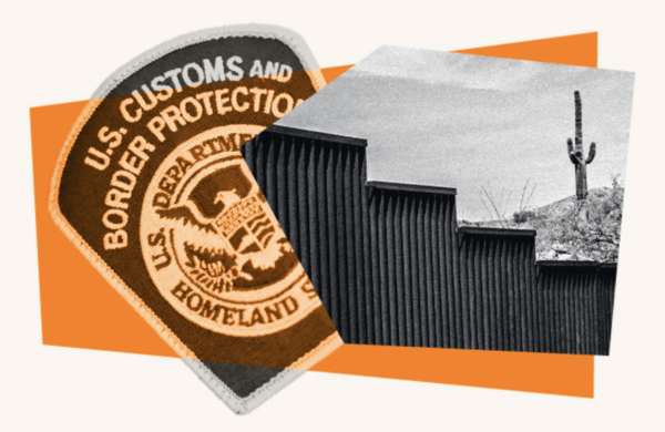 A graphic that that depicts the southern border.