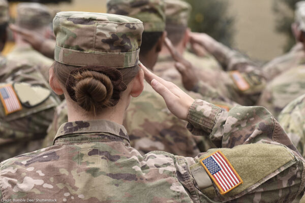 A women soldier in the U.S. military.