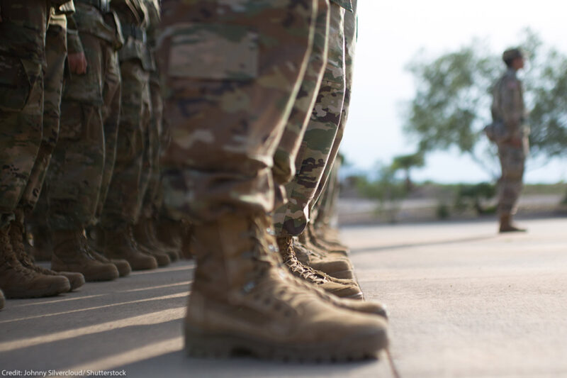 U.S. Army Soldiers standing in formation.