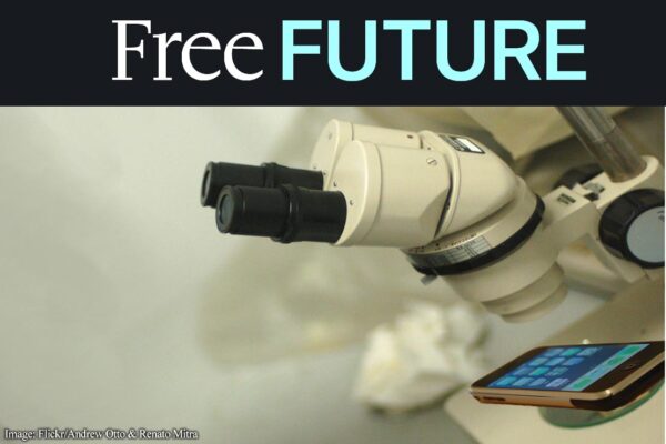 A phone under a microscope