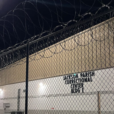 The exterior of a building at the Jackson Parish Correctional Center.