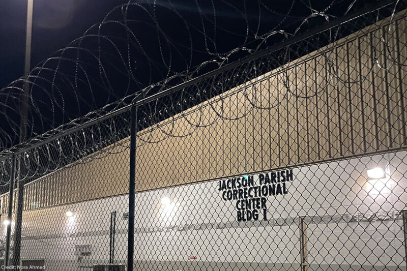 The exterior of a building at the Jackson Parish Correctional Center.